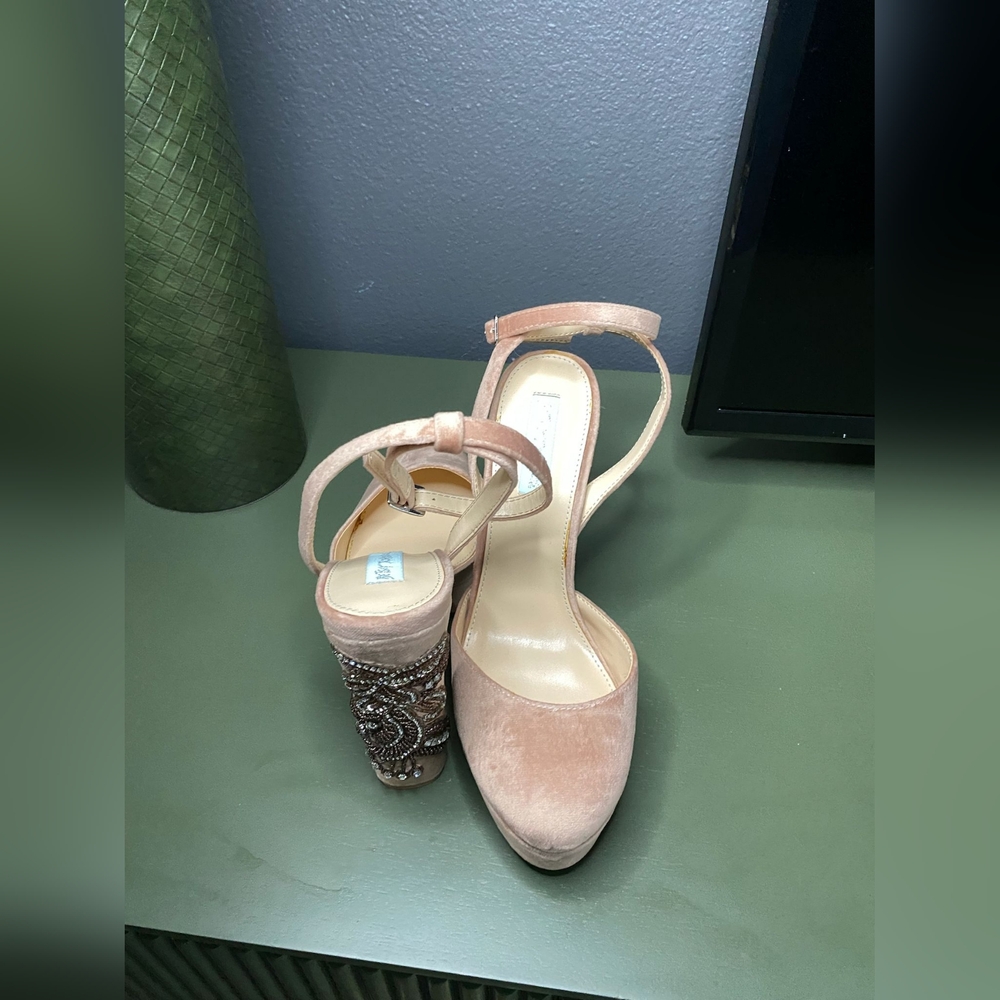 Betsey Johnson Pink-Blush Embellished Heels